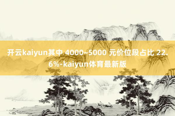 开云kaiyun其中 4000~5000 元价位段占比 22.6%-kaiyun体育最新版