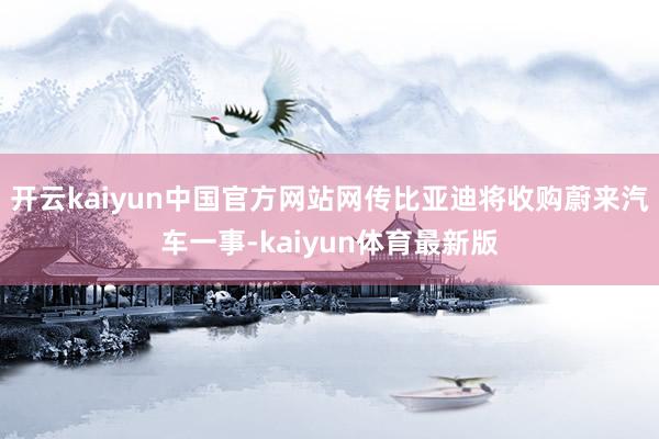 开云kaiyun中国官方网站网传比亚迪将收购蔚来汽车一事-kaiyun体育最新版