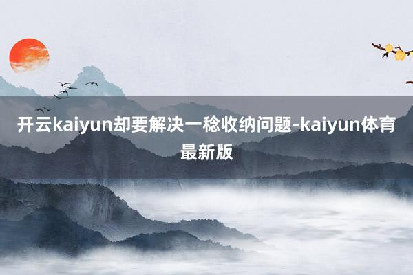 开云kaiyun却要解决一稔收纳问题-kaiyun体育最新版