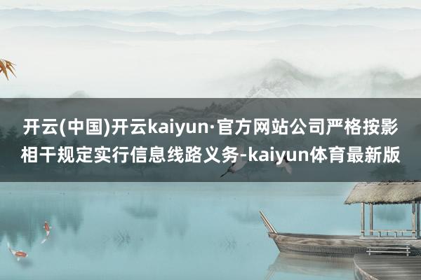 开云(中国)开云kaiyun·官方网站公司严格按影相干规定实行信息线路义务-kaiyun体育最新版