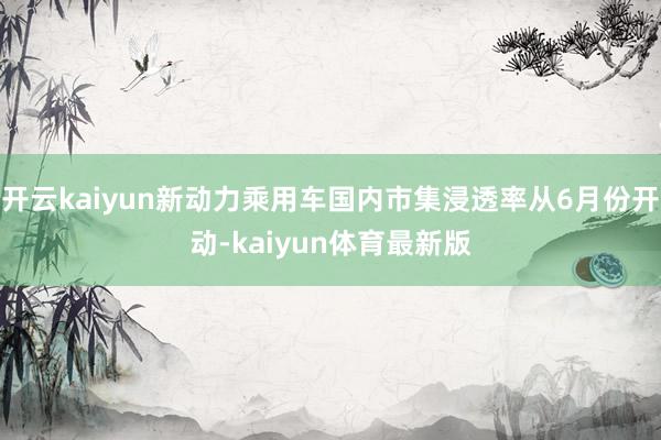 开云kaiyun新动力乘用车国内市集浸透率从6月份开动-kaiyun体育最新版