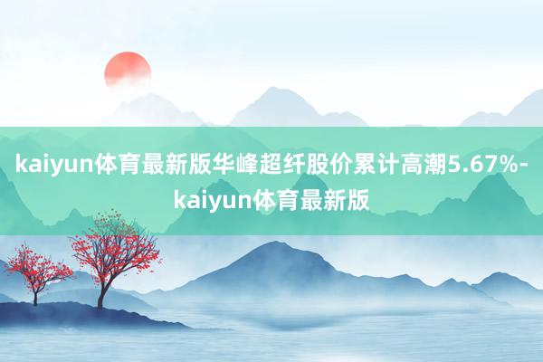 kaiyun体育最新版华峰超纤股价累计高潮5.67%-kaiyun体育最新版
