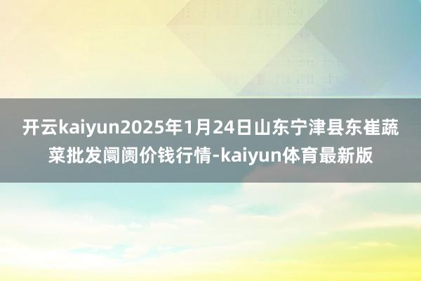 开云kaiyun2025年1月24日山东宁津县东崔蔬菜批发阛阓价钱行情-kaiyun体育最新版