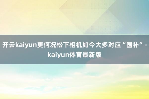 开云kaiyun更何况松下相机如今大多对应“国补”-kaiyun体育最新版