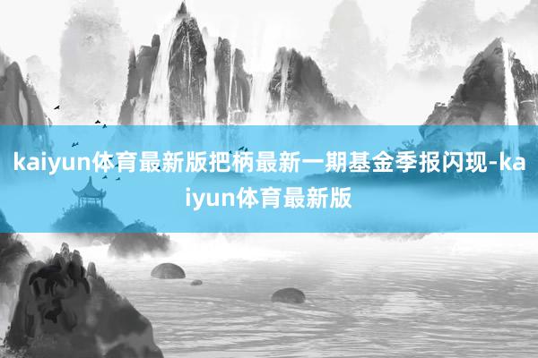 kaiyun体育最新版把柄最新一期基金季报闪现-kaiyun体育最新版