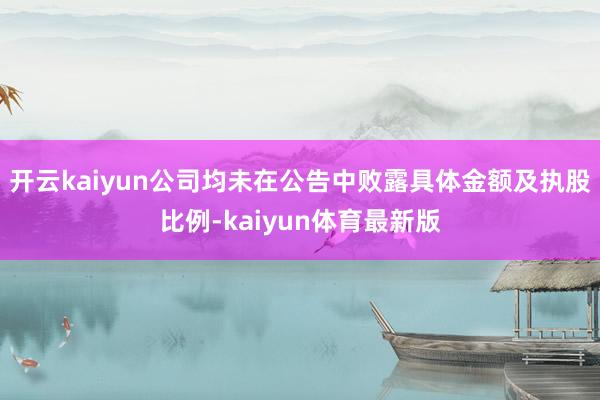 开云kaiyun公司均未在公告中败露具体金额及执股比例-kaiyun体育最新版