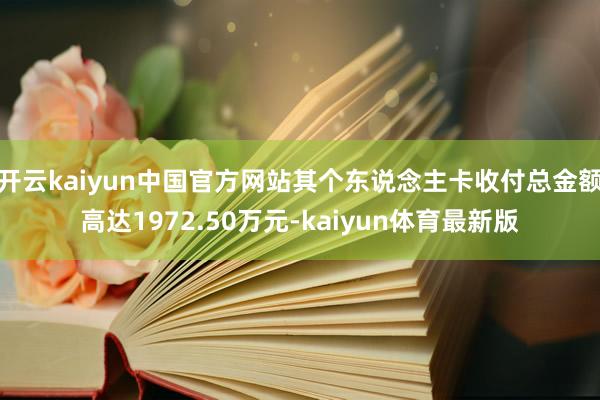 开云kaiyun中国官方网站其个东说念主卡收付总金额高达1972.50万元-kaiyun体育最新版