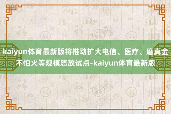 kaiyun体育最新版将推动扩大电信、医疗、磨真金不怕火等规模怒放试点-kaiyun体育最新版