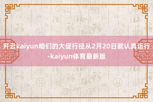 开云kaiyun咱们的大促行径从2月20日就认真运行-kaiyun体育最新版