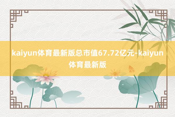kaiyun体育最新版总市值67.72亿元-kaiyun体育最新版